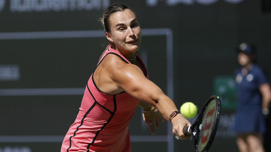 Tennis: Aryna Sabalenka prima finalista a Indian Wells